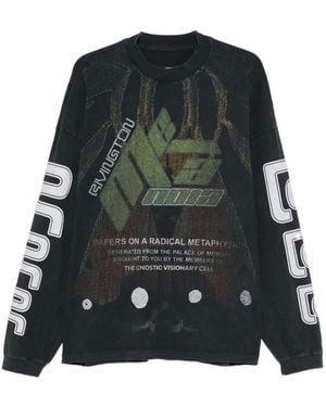 RRR123 Langarmshirt mit grafischem Print - Grün