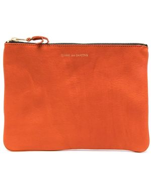 Comme des Garçons Pochette En Cuir À Fermeture Zippée - Orange