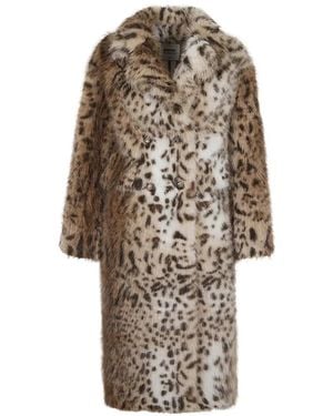 S.W.O.R.D Leopard-Print Double-Breasted Coat - White