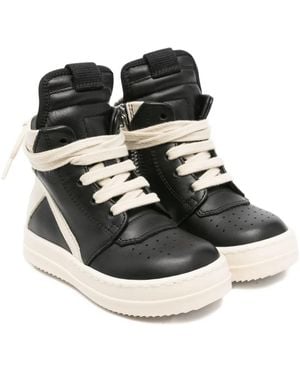 Rick Owens Geobasket Leather Sneakers - ブラック