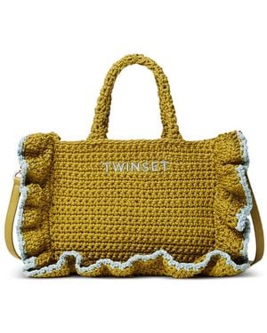 Twinset Ruffled Tote Bag - Yellow