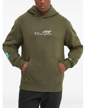 Champion Logo-Print Hoodie - Green