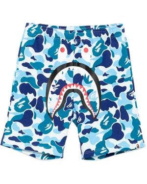 A Bathing Ape Bañador con estampado gráfico - Azul