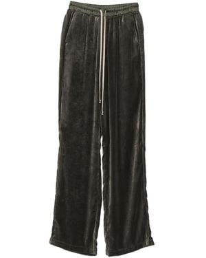 Rick Owens Velvet Trousers With Drawstring Closure For - Black