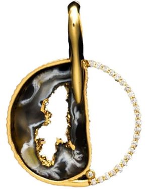 DENISE CASSOU 18K Diamond And Agate Pendant - Metallic
