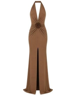ROSERRY Mallorca Floral-Detail Dress - Brown