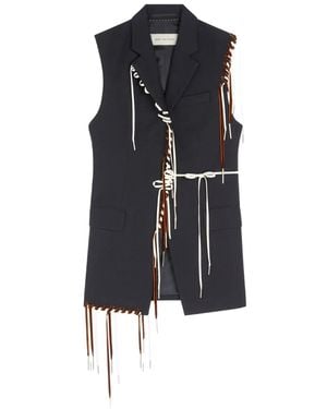 Dries Van Noten Sleeveless Wool Blazer - Blue