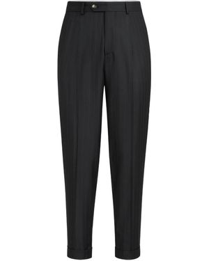 Brunello Cucinelli Stripe Pleat Trousers - Black