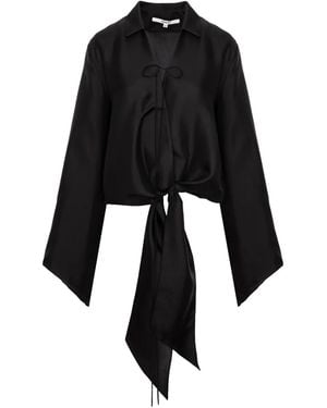 MANURI Ami Seidenhemd - Schwarz