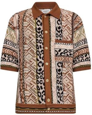 Laneus Patterned Pocket Shirt - Natural