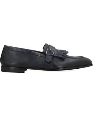 Doucal's Fringed Buckle Loafers - Blue