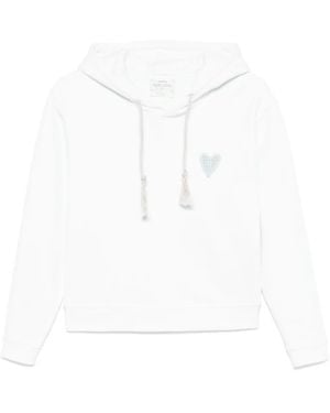 forte_forte Logo-Patch Hoodie - White