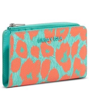 Bimba Y Lola Portafoglio Con Stampa Leopardata E Zip - Blu
