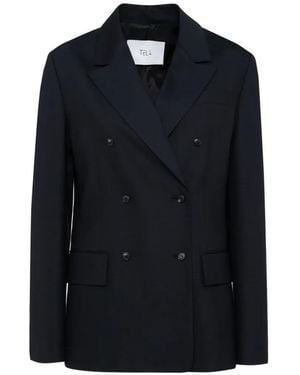 Tela Soho Double-Breasted Blazer - Blue