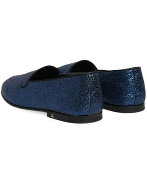 Dolce & Gabbana Glitter-Effect Loafers - Blue