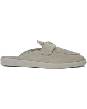 Prada Loafers Met Metalen Logo - Grijs