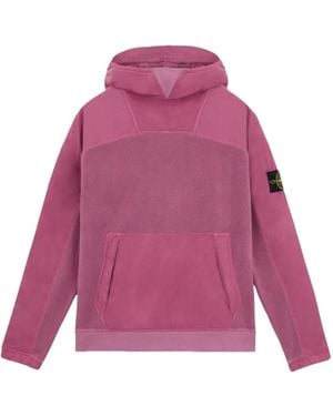 Stone Island Logo-Patch Hoodie - Pink