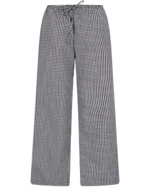 DUNST Check-Pattern Drawstring Trousers - Grey
