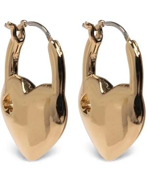 Kate Spade Heart-Pendant Hoop Earrings - White