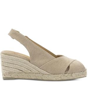 Castañer Diana Crossover-Strap Wedge Espadrilles - White