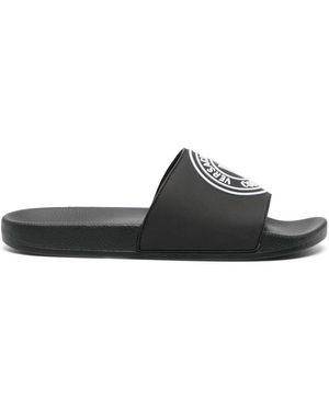 Versace Jeans Couture Sandali slides con stampa - Nero