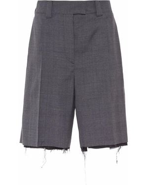 Miu Miu Prince Of Wales Check Bermuda Shorts - Gray