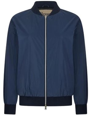 Herno Zip-Up Bomber Jacket - Blue