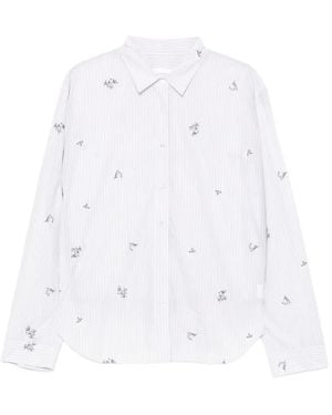 JNBY Embroidered Striped Shirt - White