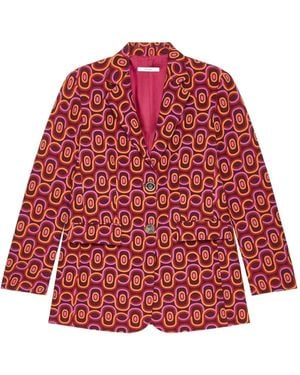 Maliparmi Geometric-Print Single-Breasted Blazer - Red