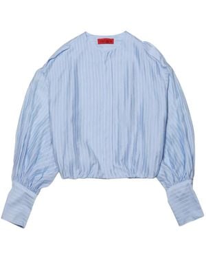 Thelatest Blouse Rayée Diana À Manches Bouffantes - Blue