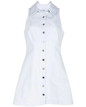 Matthew Bruch Button-Up Sleeveless Mini Dress - White
