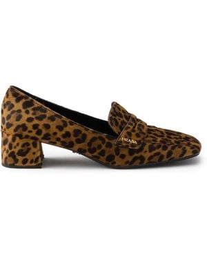 Prada Mocasines Estampados - Marrón