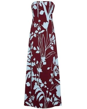 Cara Cara Benita Floral-Print Strapless Gown - White