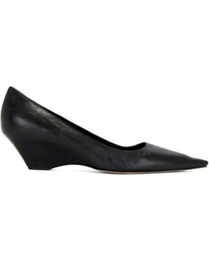 The Row Liisa Wedge Heeled Court Shoes - Black