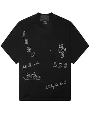 JUNGLES JUNGLES Embroidered T-Shirt - Black