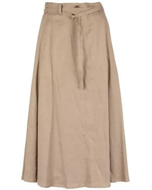 Seventy Belted Midi Skirt - Natural