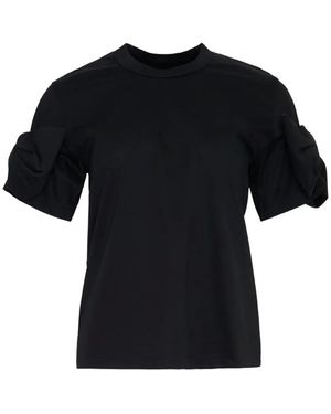 Noir Kei Ninomiya Bow-Detail T-Shirt - Black