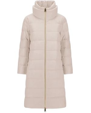 Herno High-Neck Quilted Coat - White