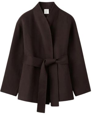 Almada Label Noorie Doublé Belted Shawl-Collar Jacket - Brown