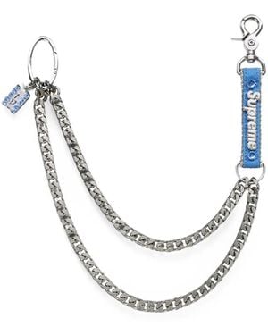 Supreme X B.B Simon Crystal-Embellished Chain - White