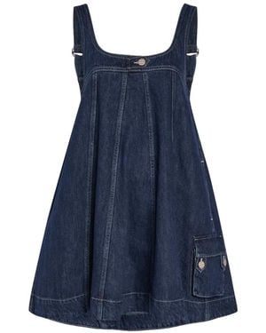Damson Madder Immy Pleated Mini Dress - Blue