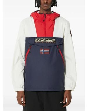 Napapijri カラーブロック フーデッドジャケット - ブルー