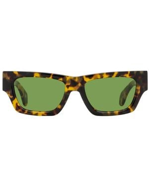 Palm Angels Magnolia Rectangular Sunglasses - Green