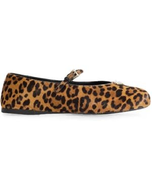 Prada Oca Ballerinas Mit Leopardenprint - Weiß