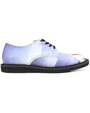 Undercover Graphic-Print Lace-Up Derby Shoes - Blue