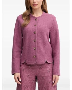 INTROPIA Heart-Embellished Button-Down Jacket - Purple