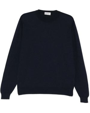 John Smedley 15 Singular Textured Jumper - Blue