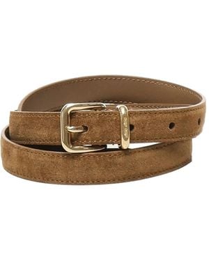 Miu Miu Suede Leather Belt - Brown