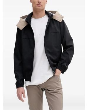 ARMANI EXCHANGE コントラストフード ジャケット - ブラック