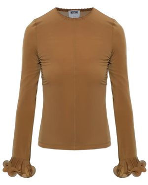 Moschino Top With Decoratively Finished Sleeves - Brown